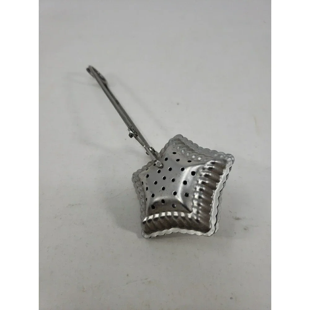 Vintage Star Shaped Metal Tea Infuser Tongs Loose Leaf Tea Steeper Strainer MCM